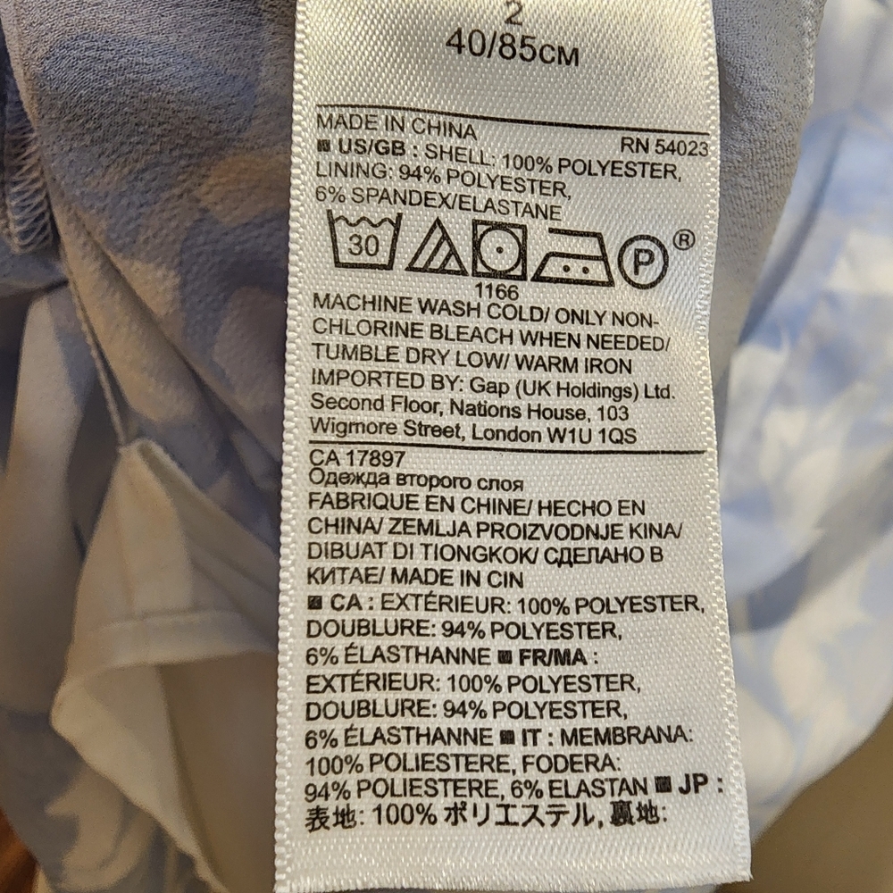 BANANA REPUBLIC Light Blue Lightweight Floral Sleeveless Formal  Dress S - Picture 7 of 11